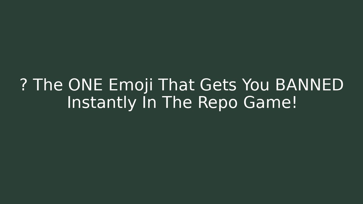 💀 The ONE Emoji That Gets You BANNED Instantly In The Repo Game!