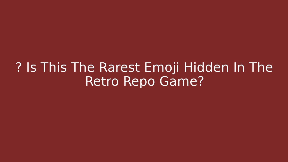 🔥 Is This The Rarest Emoji Hidden In The Retro Repo Game?