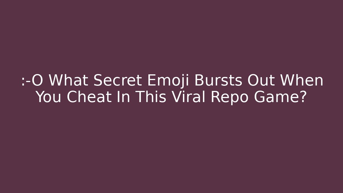 😲 What Secret Emoji Bursts Out When You Cheat In This Viral Repo Game?