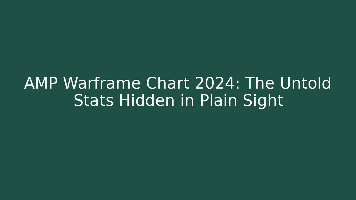 AMP Warframe Chart 2024: The Untold Stats Hidden in Plain Sight