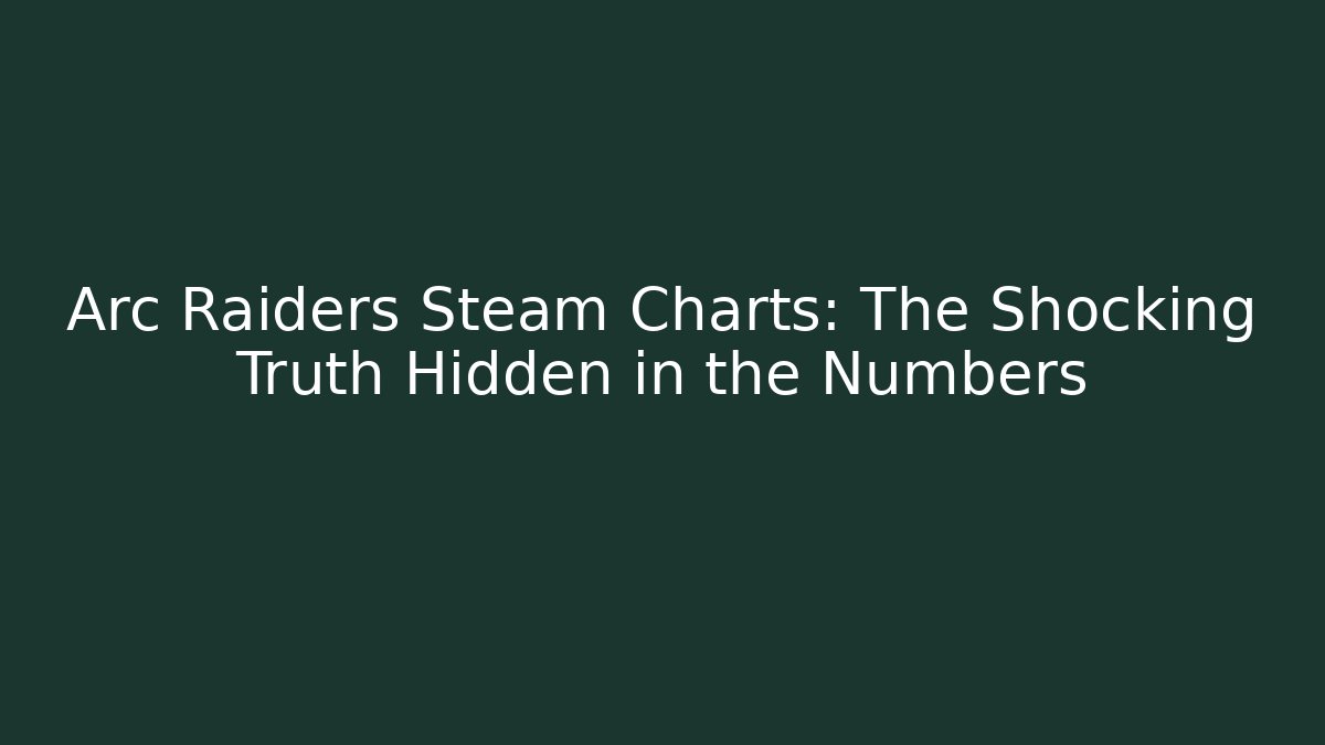 Arc Raiders Steam Charts: The Shocking Truth Hidden in the Numbers