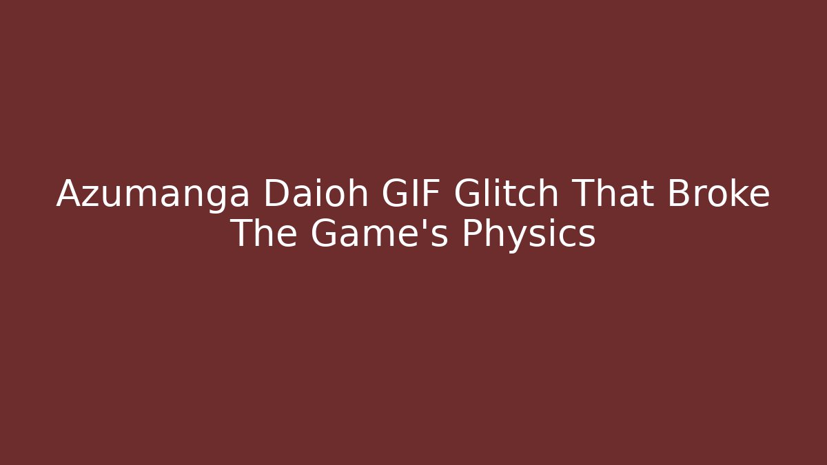Azumanga Daioh GIF Glitch That Broke The Game's Physics