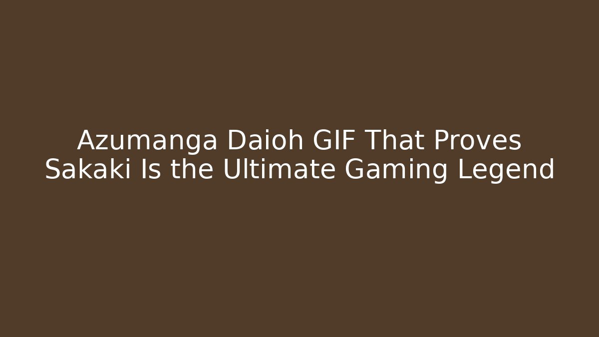 Azumanga Daioh GIF That Proves Sakaki Is the Ultimate Gaming Legend