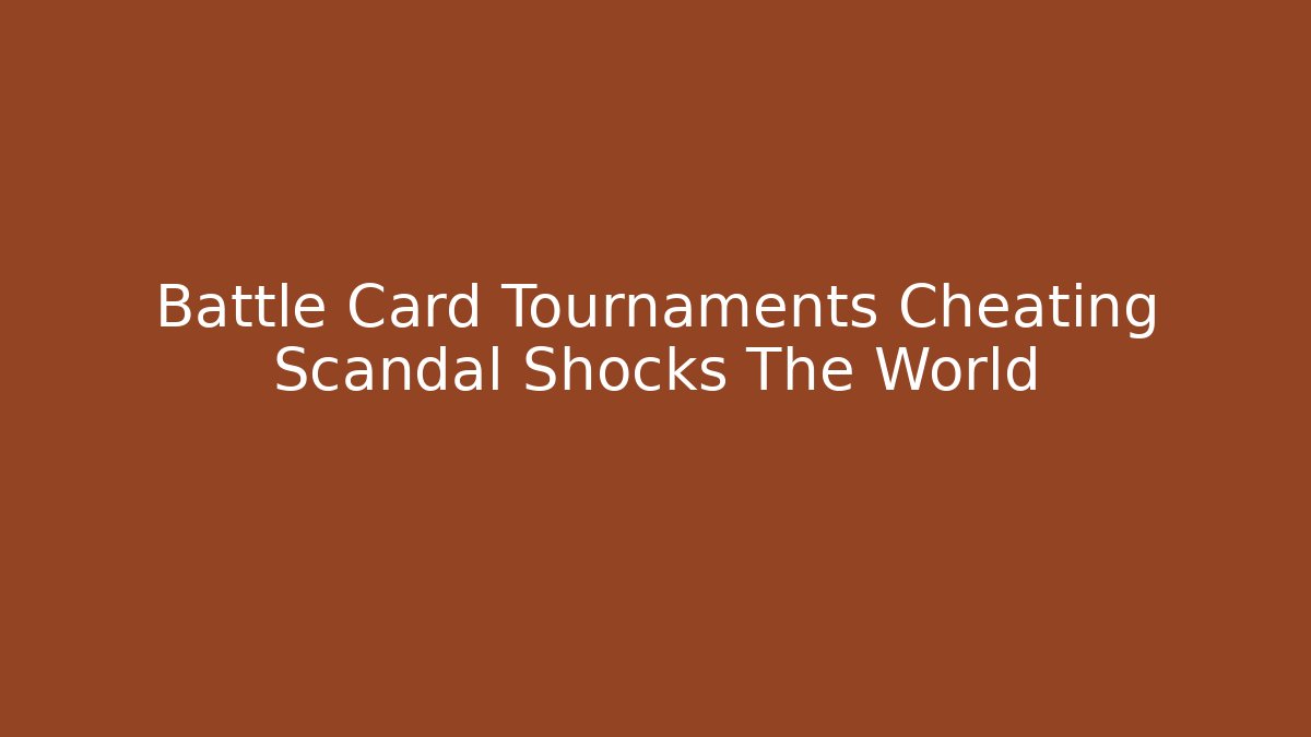 Battle Card Tournaments Cheating Scandal Shocks The World
