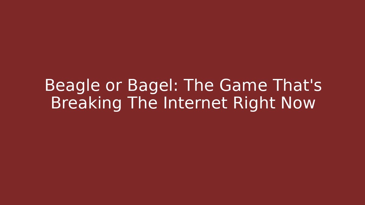 Beagle or Bagel: The Game That's Breaking The Internet Right Now