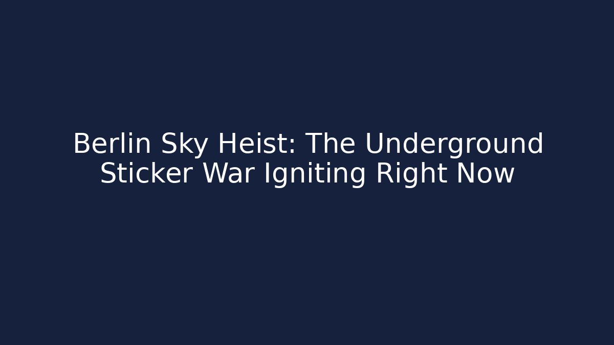 Berlin Sky Heist: The Underground Sticker War Igniting Right Now