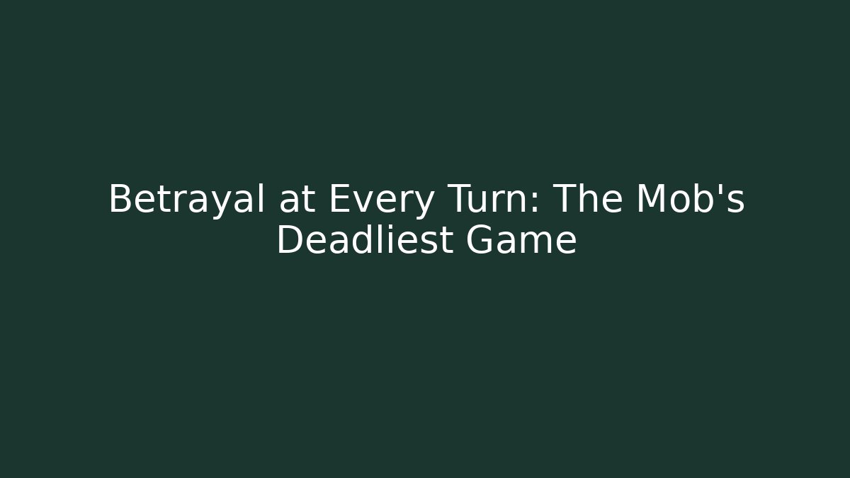 Betrayal at Every Turn: The Mob's Deadliest Game