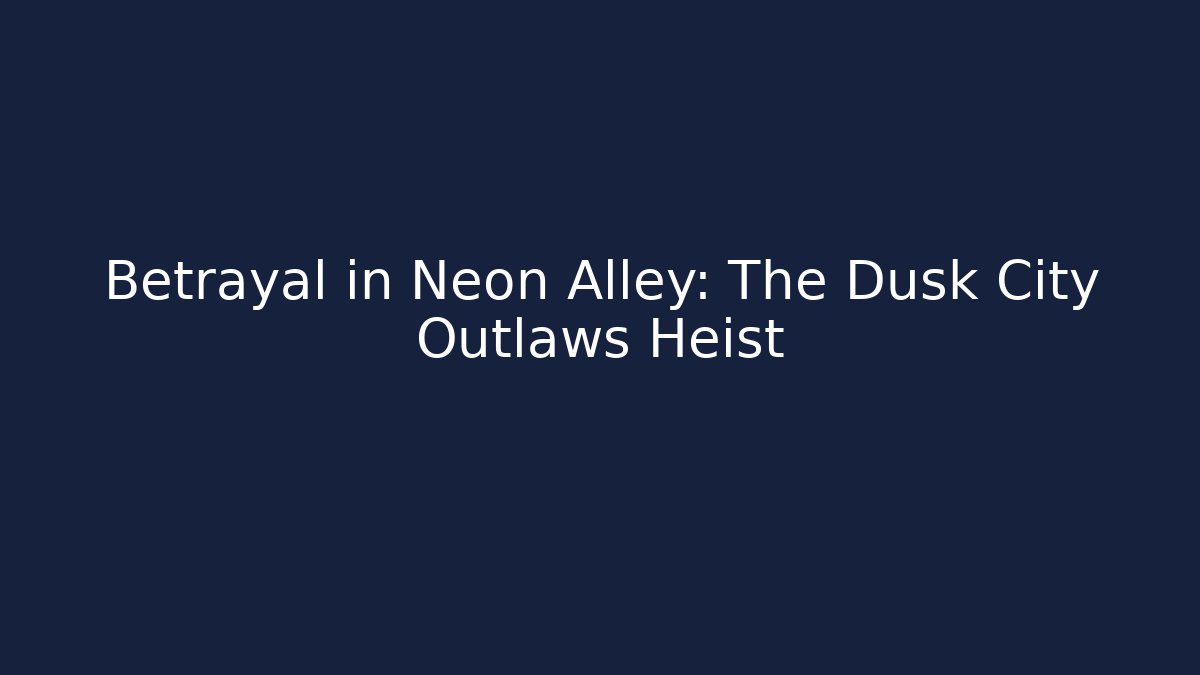 Betrayal in Neon Alley: The Dusk City Outlaws Heist