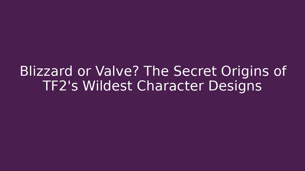 Blizzard or Valve? The Secret Origins of TF2’s Wildest Character Designs