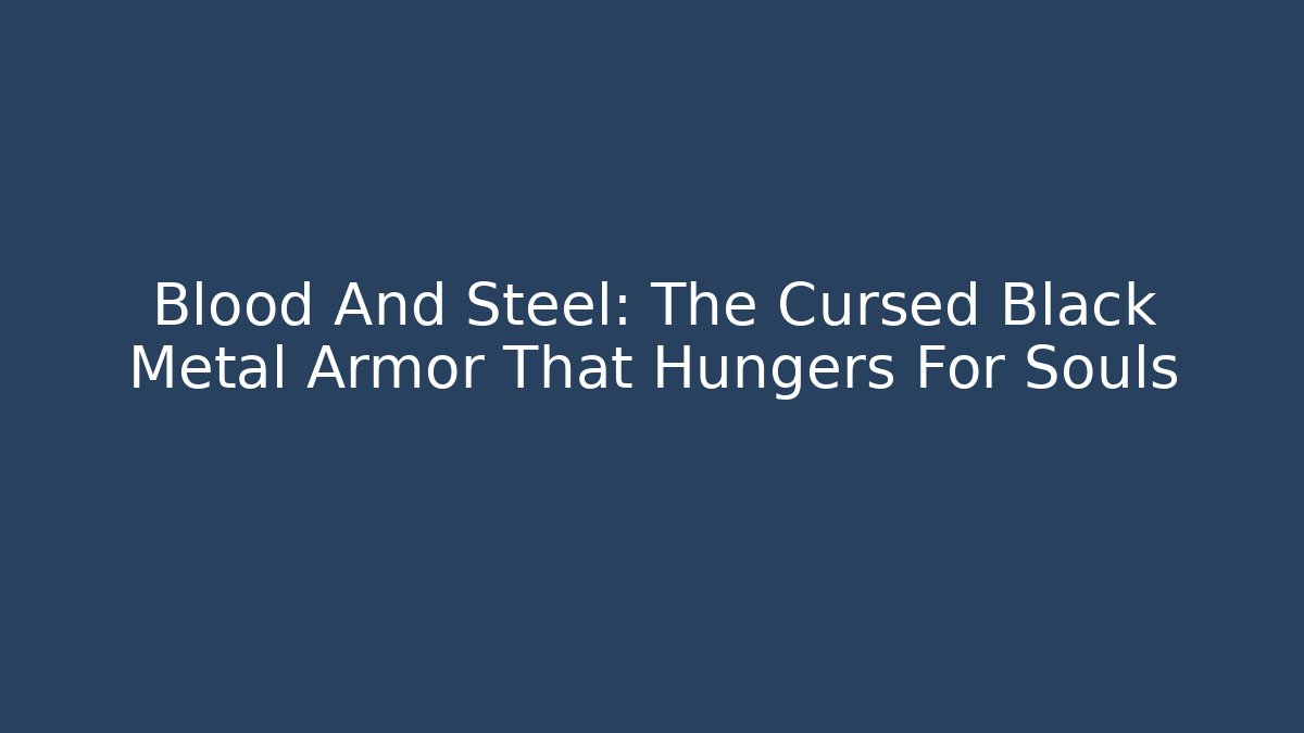 Blood And Steel: The Cursed Black Metal Armor That Hungers For Souls - Boomer Naturals