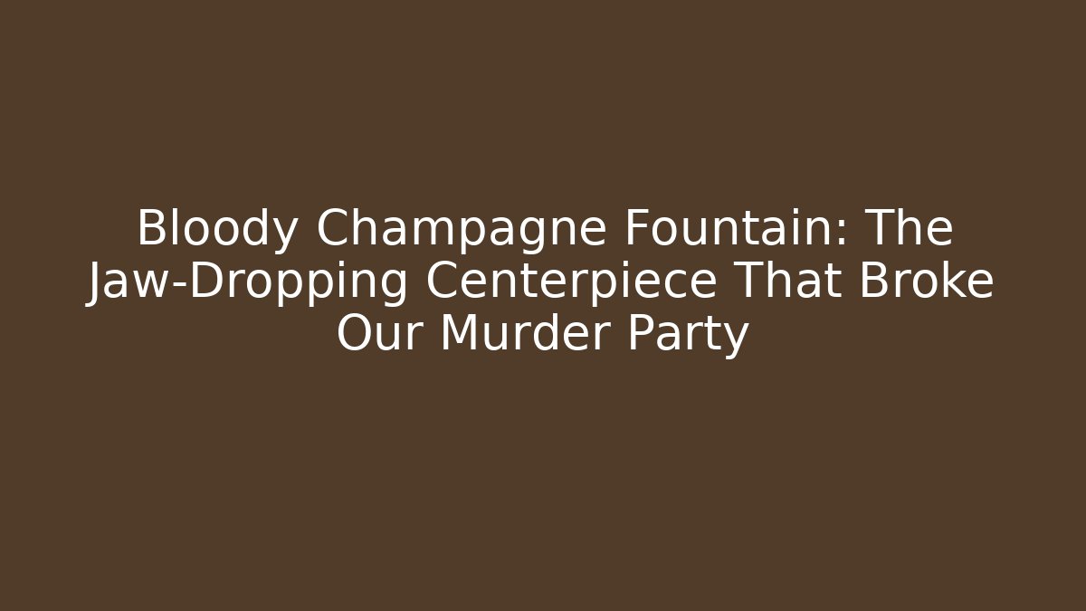 Bloody Champagne Fountain: The Jaw-Dropping Centerpiece That Broke Our Murder Party - Boomer Naturals