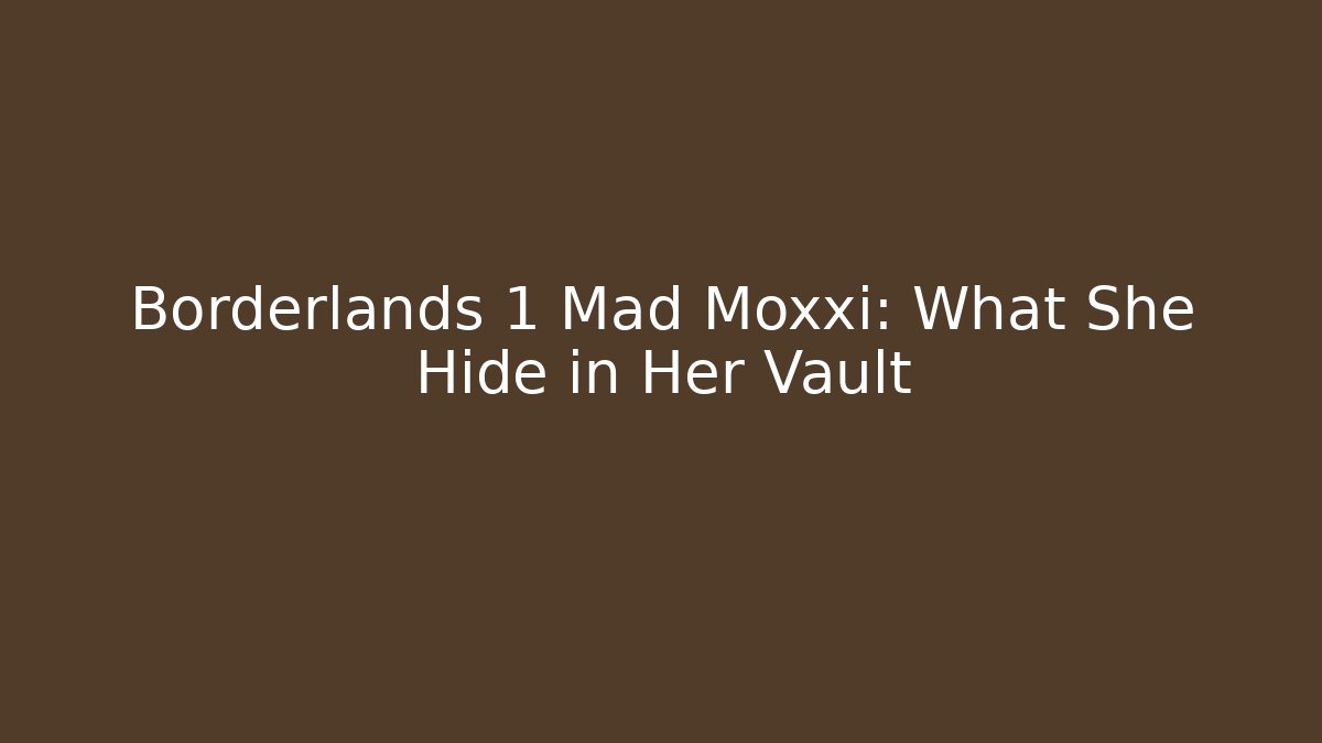 Borderlands 1 Mad Moxxi: What She Hide in Her Vault