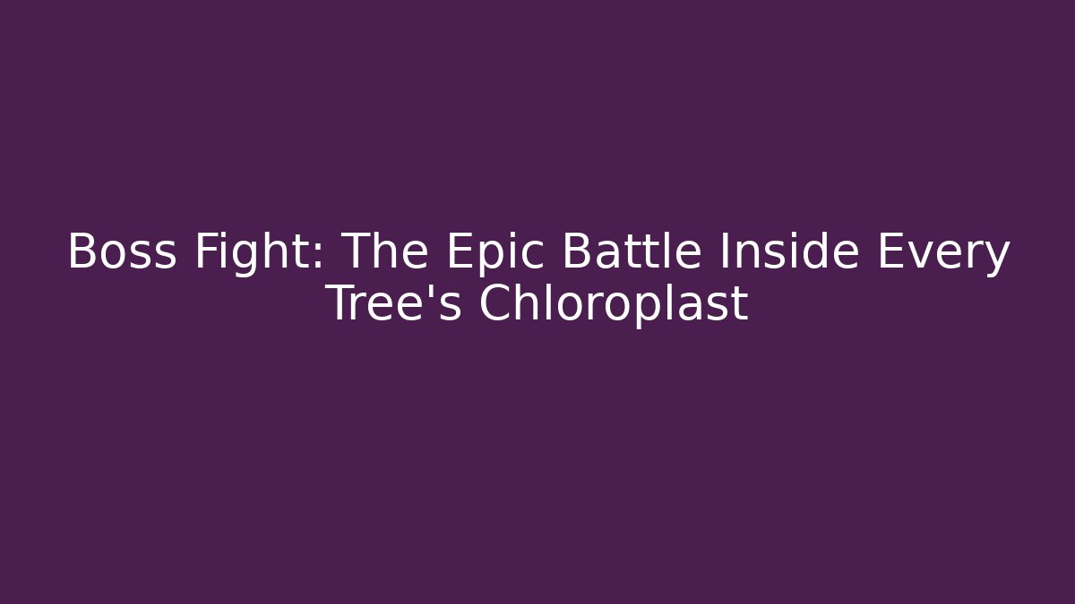 Boss Fight: The Epic Battle Inside Every Tree's Chloroplast