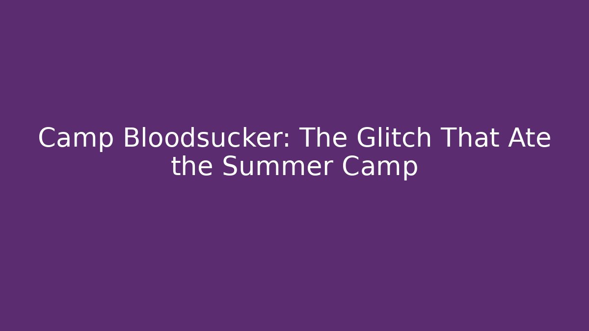 Camp Bloodsucker: The Glitch That Ate the Summer Camp