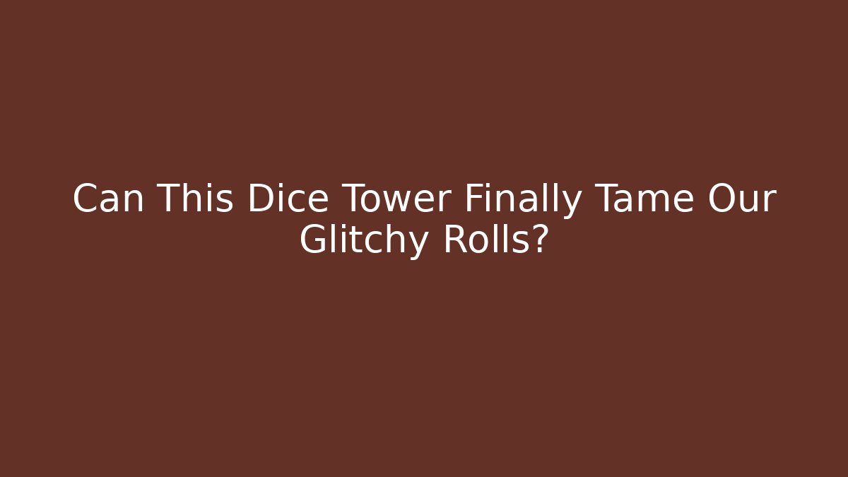 Can This Dice Tower Finally Tame Our Glitchy Rolls?