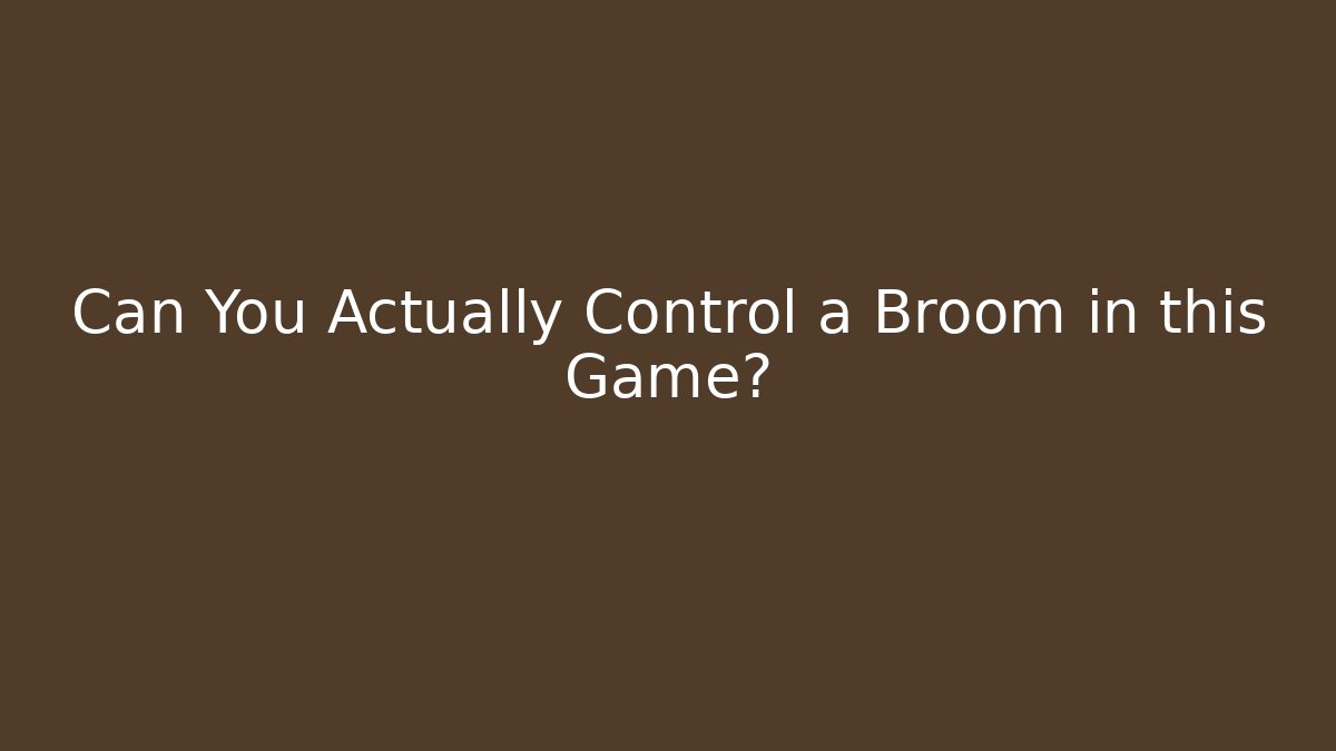 Can You Actually Control a Broom in this Game?