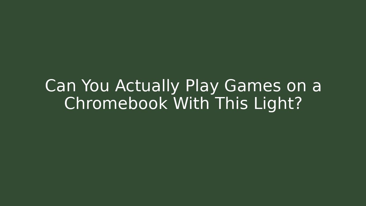 Can You Actually Play Games on a Chromebook With This Light? - Boomer Naturals