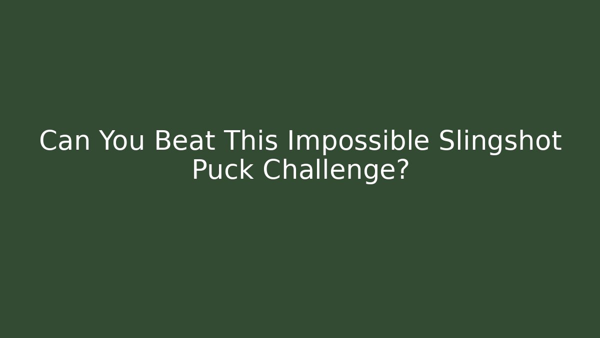 Can You Beat This Impossible Slingshot Puck Challenge? - Boomer Naturals