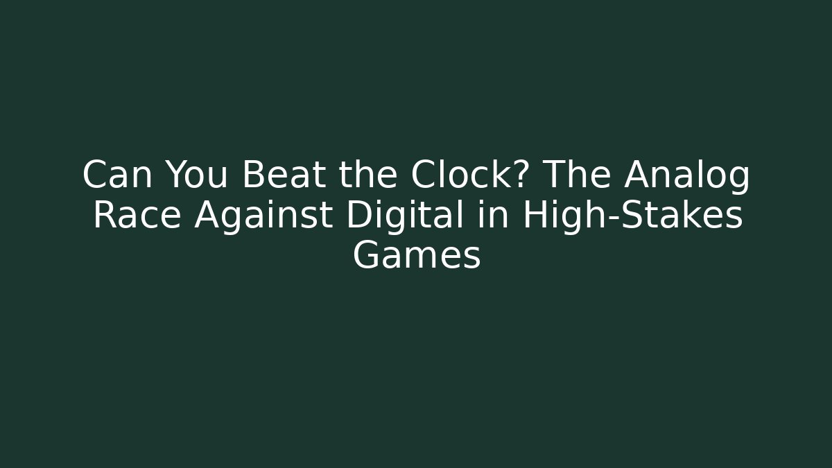 Can You Beat the Clock? The Analog Race Against Digital in High-Stakes Games