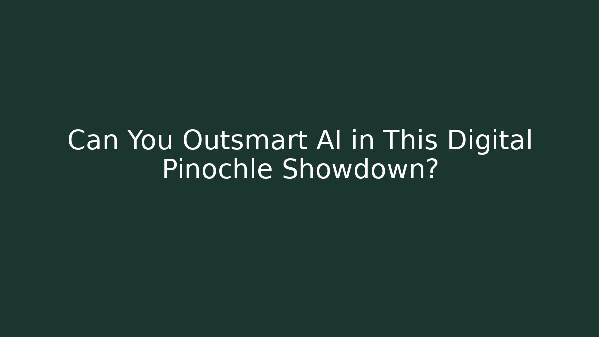 Can You Outsmart AI in This Digital Pinochle Showdown?