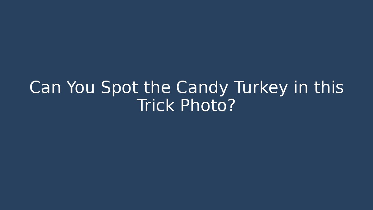 Can You Spot the Candy Turkey in this Trick Photo?