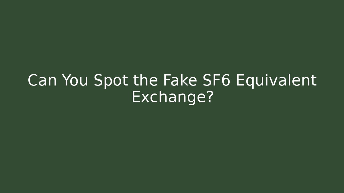 Can You Spot the Fake SF6 Equivalent Exchange?