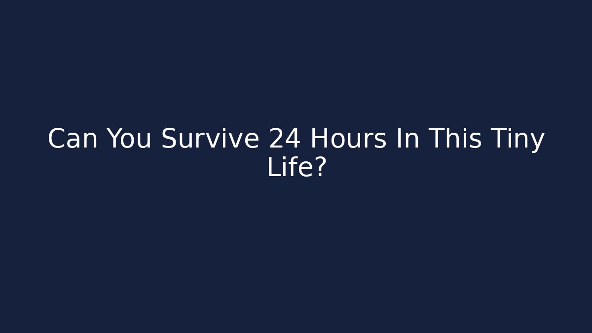 Can You Survive 24 Hours In This Tiny Life?