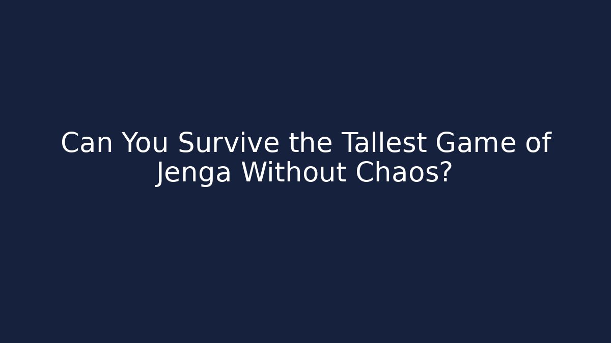 Can You Survive the Tallest Game of Jenga Without Chaos?