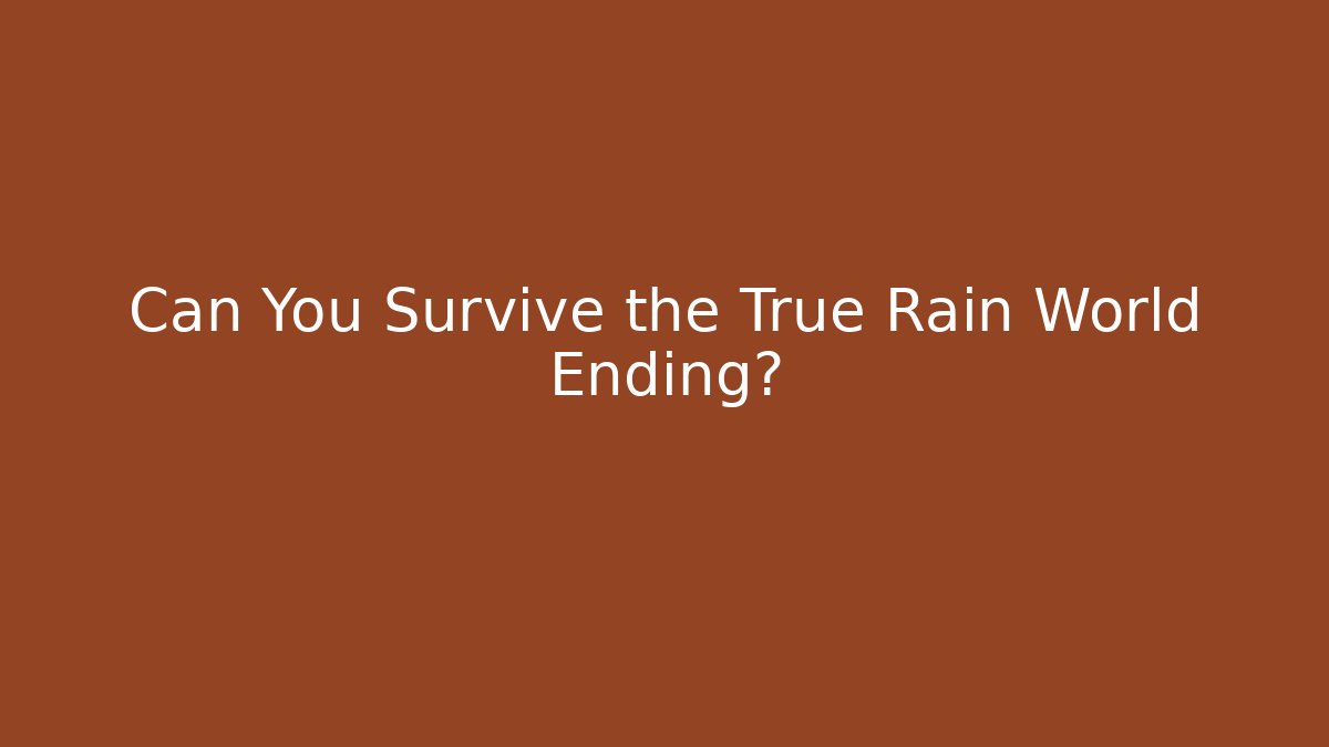 Can You Survive the True Rain World Ending?
