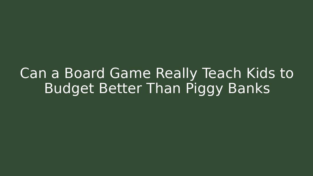 Can a Board Game Really Teach Kids to Budget Better Than Piggy Banks - Boomer Naturals