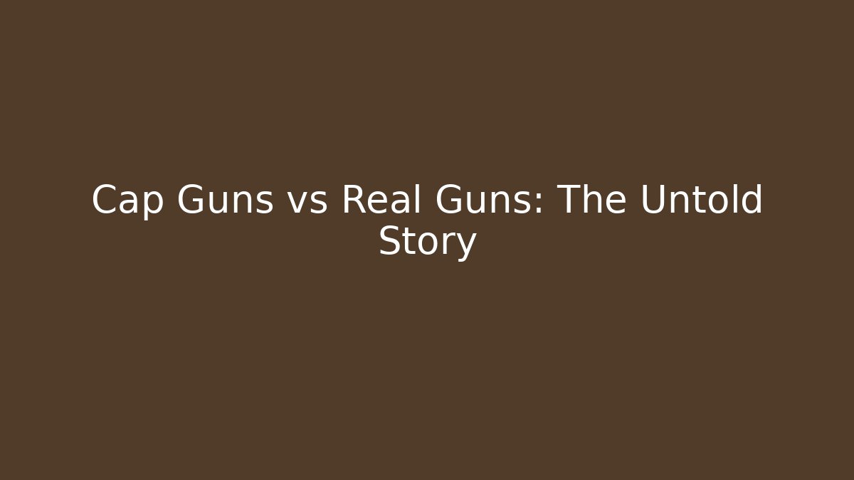 Cap Guns vs Real Guns: The Untold Story