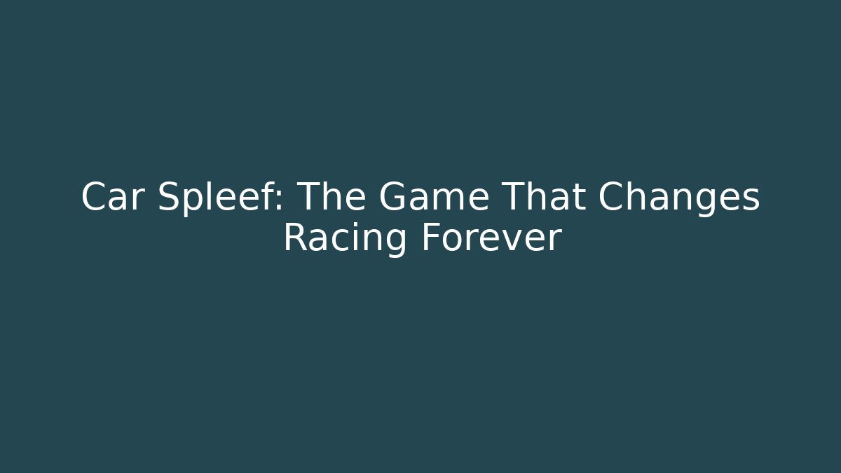 Car Spleef: The Game That Changes Racing Forever