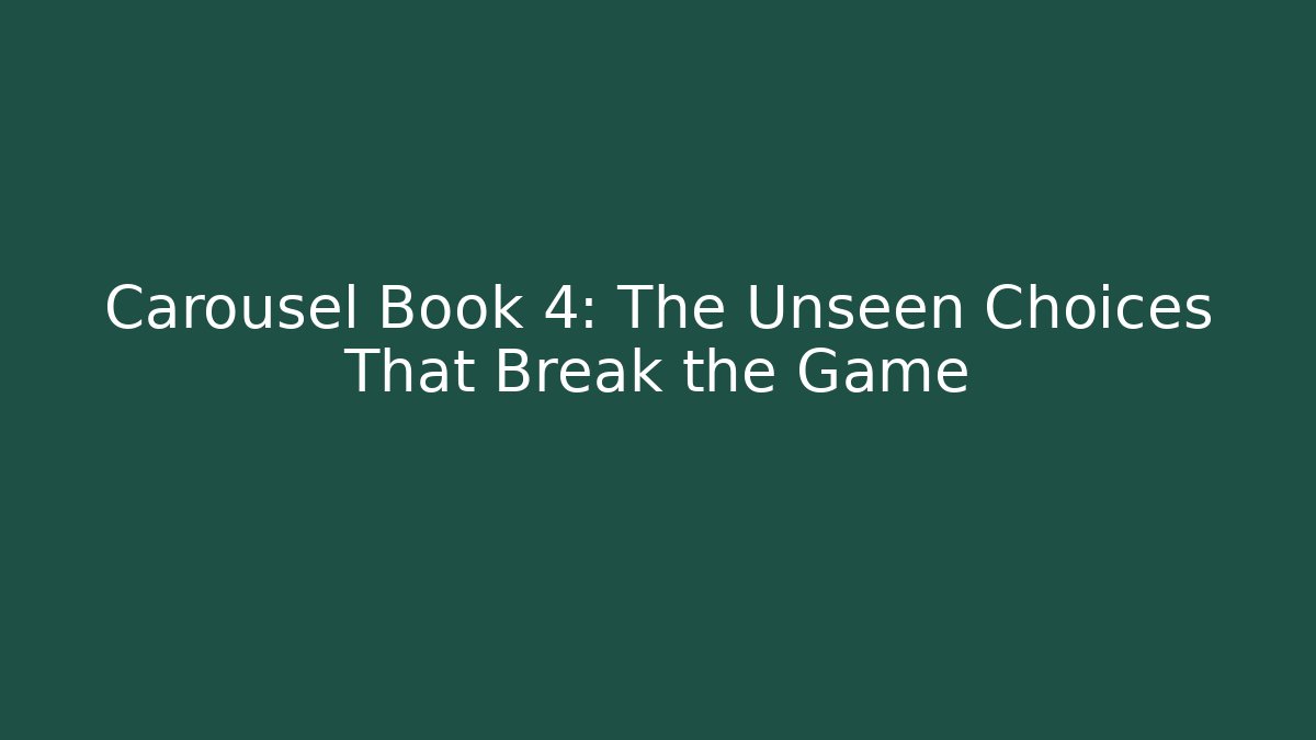 Carousel Book 4: The Unseen Choices That Break the Game