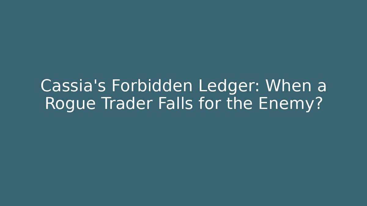 Cassia's Forbidden Ledger: When a Rogue Trader Falls for the Enemy? - Boomer Naturals