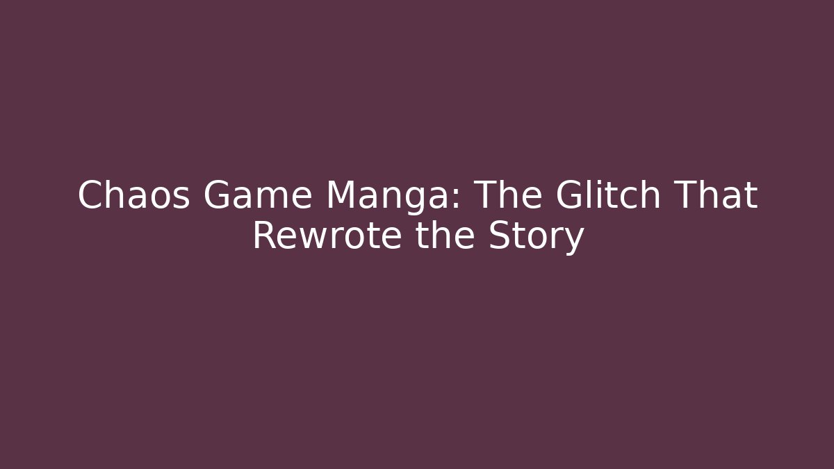 Chaos Game Manga: The Glitch That Rewrote the Story