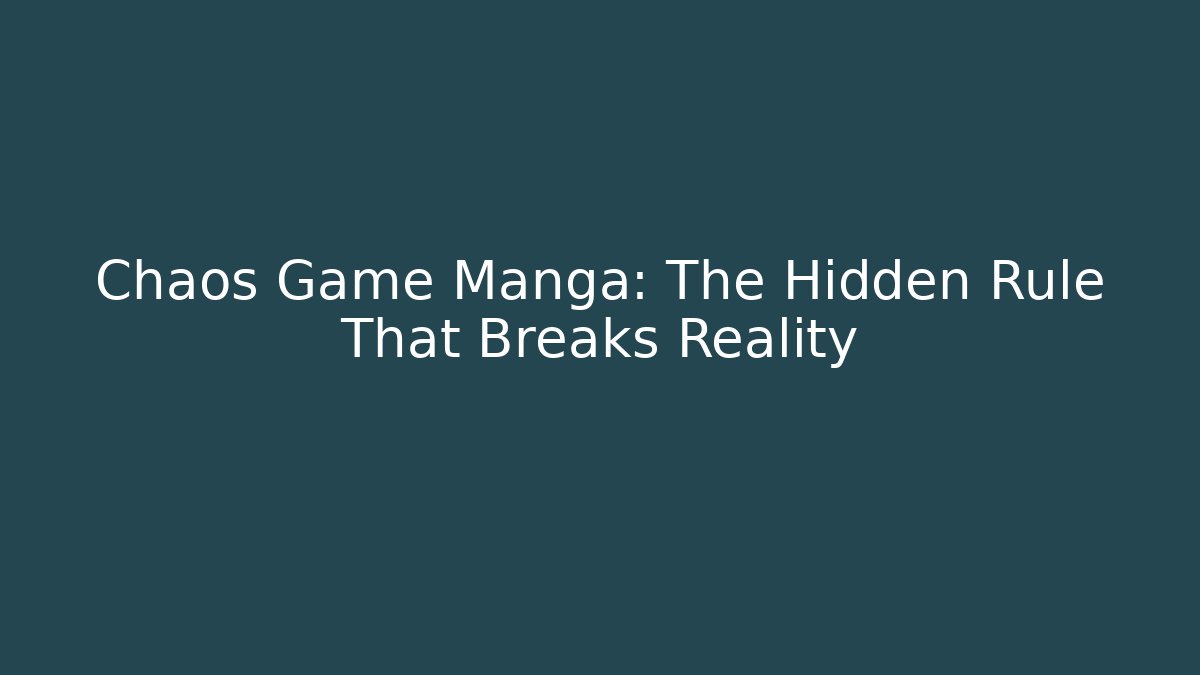 Chaos Game Manga: The Hidden Rule That Breaks Reality