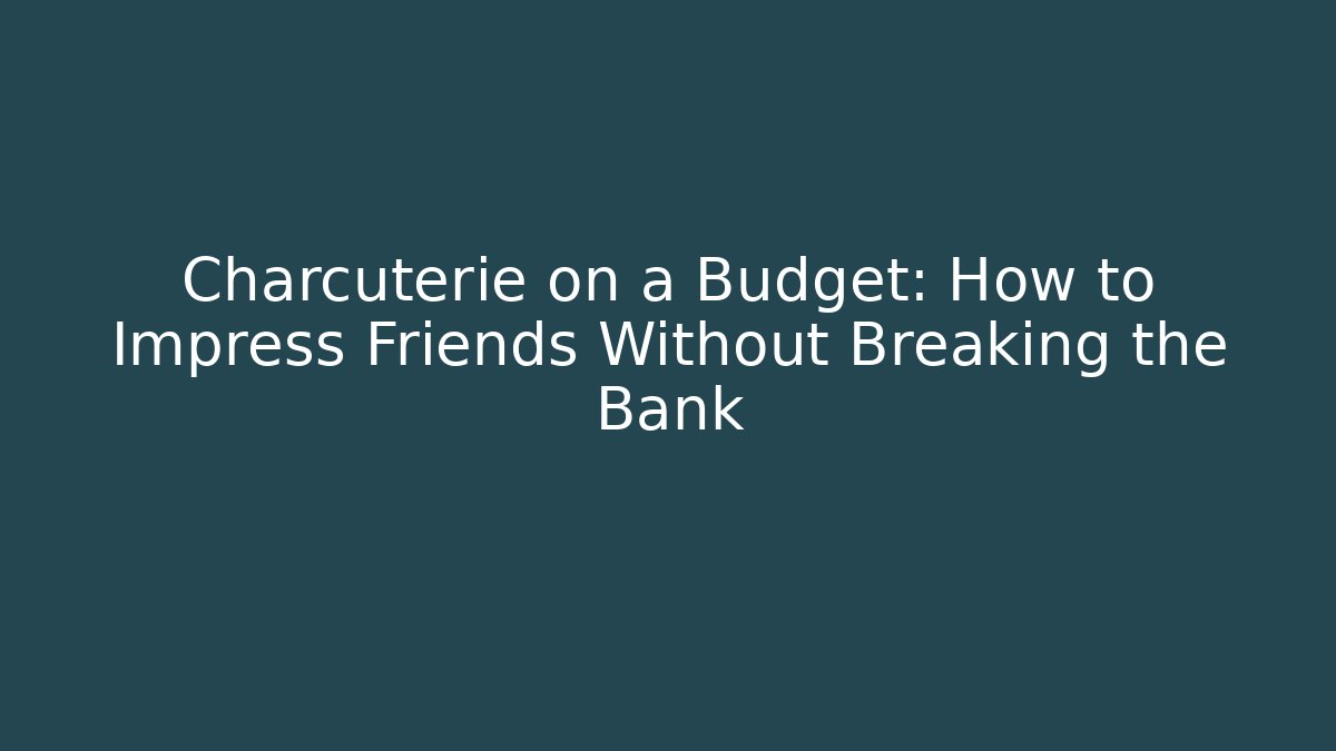 Charcuterie on a Budget: How to Impress Friends Without Breaking the Bank