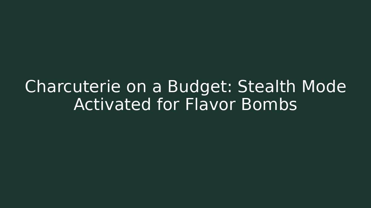 Charcuterie on a Budget: Stealth Mode Activated for Flavor Bombs