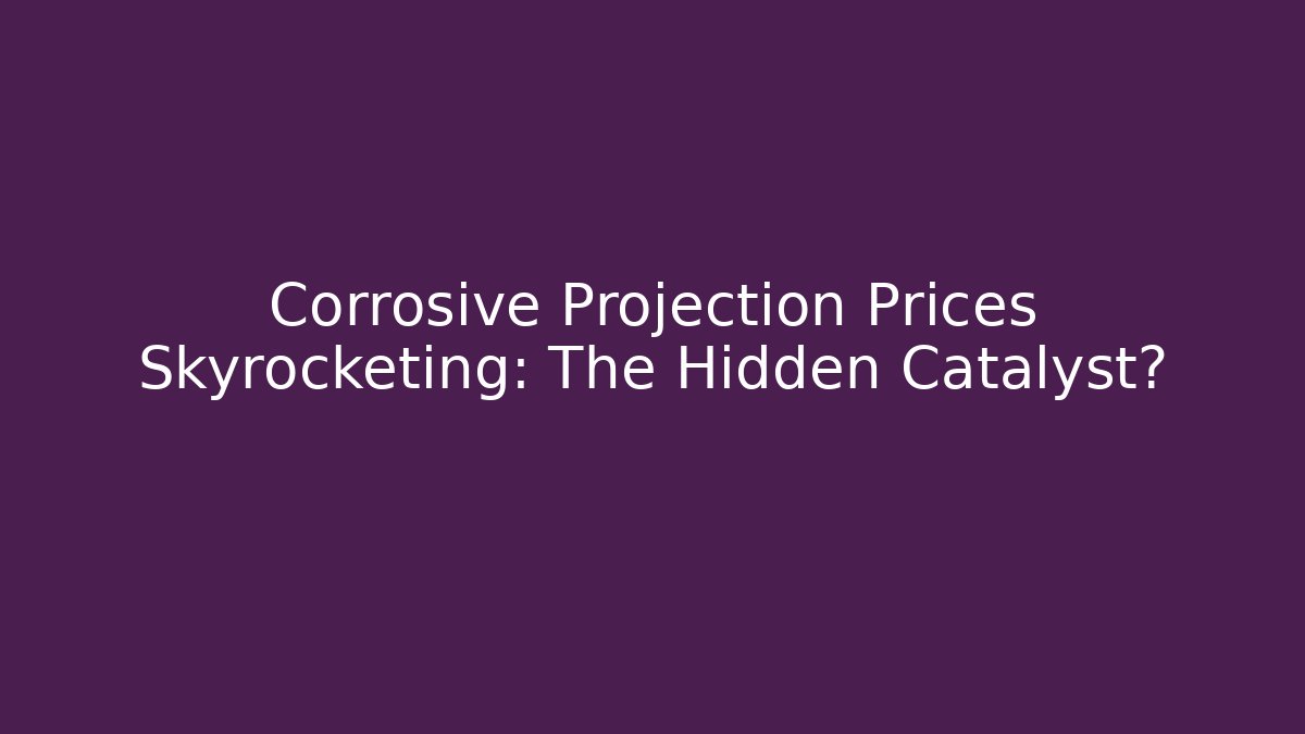 Corrosive Projection Prices Skyrocketing: The Hidden Catalyst?