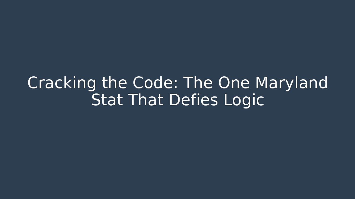 Cracking the Code: The One Maryland Stat That Defies Logic