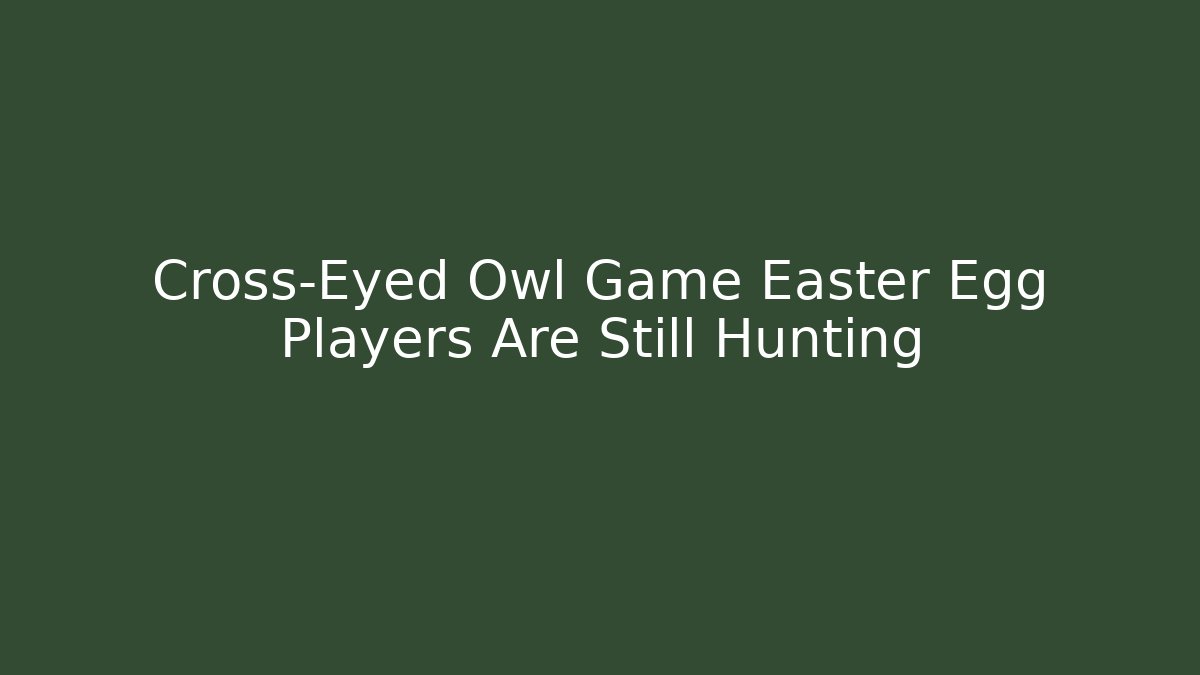 Cross-Eyed Owl Game Easter Egg Players Are Still Hunting - Boomer Naturals
