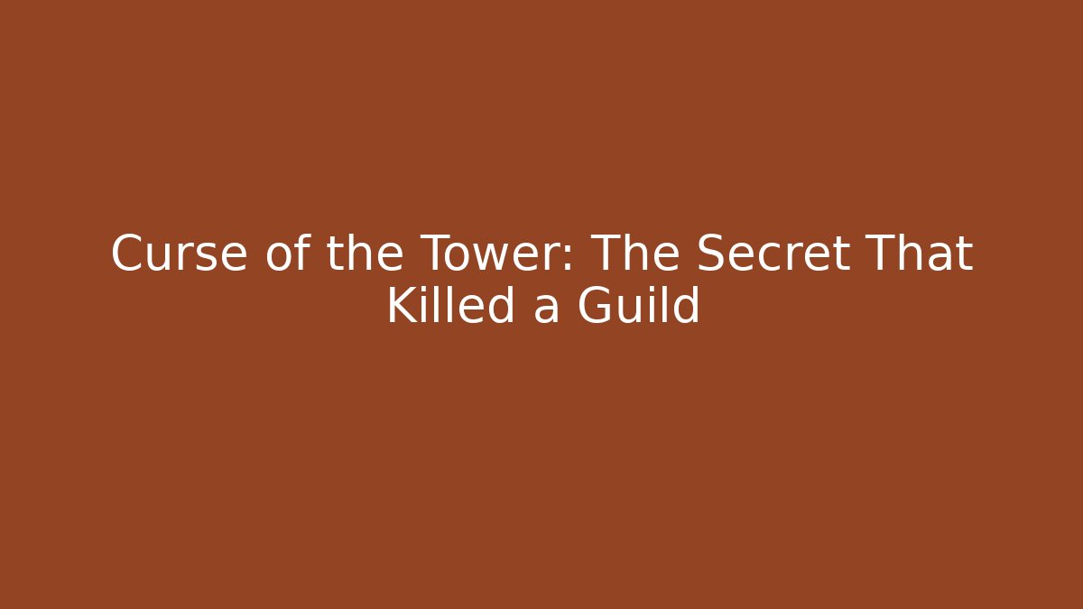 Curse of the Tower: The Secret That Killed a Guild