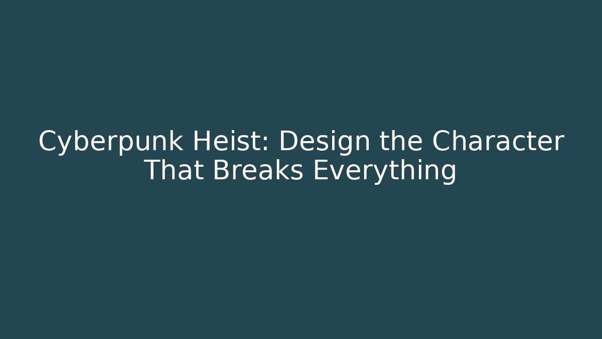 Cyberpunk Heist: Design the Character That Breaks Everything