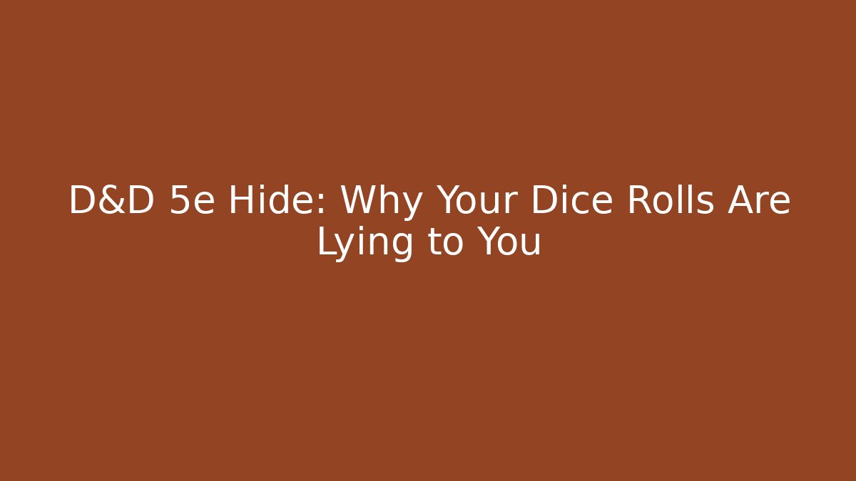 D&D 5e Hide: Why Your Dice Rolls Are Lying to You
