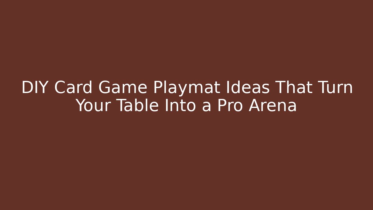 DIY Card Game Playmat Ideas That Turn Your Table Into a Pro Arena