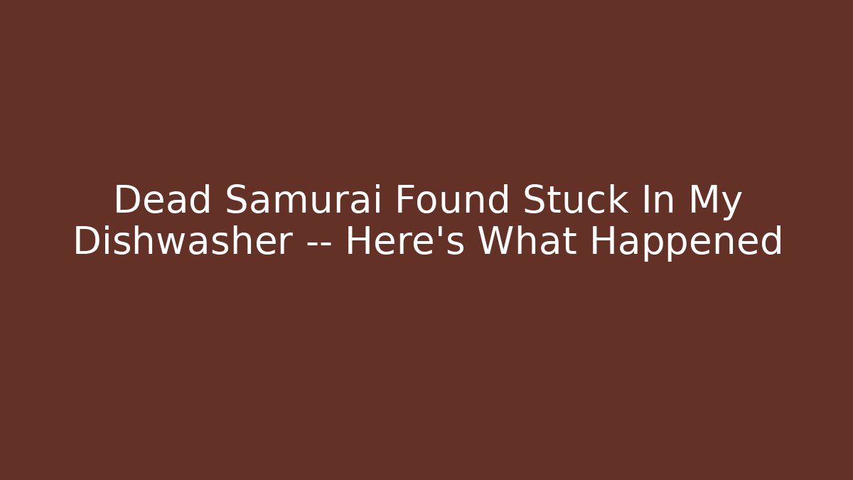 Dead Samurai Found Stuck In My Dishwasher — Here's What Happened