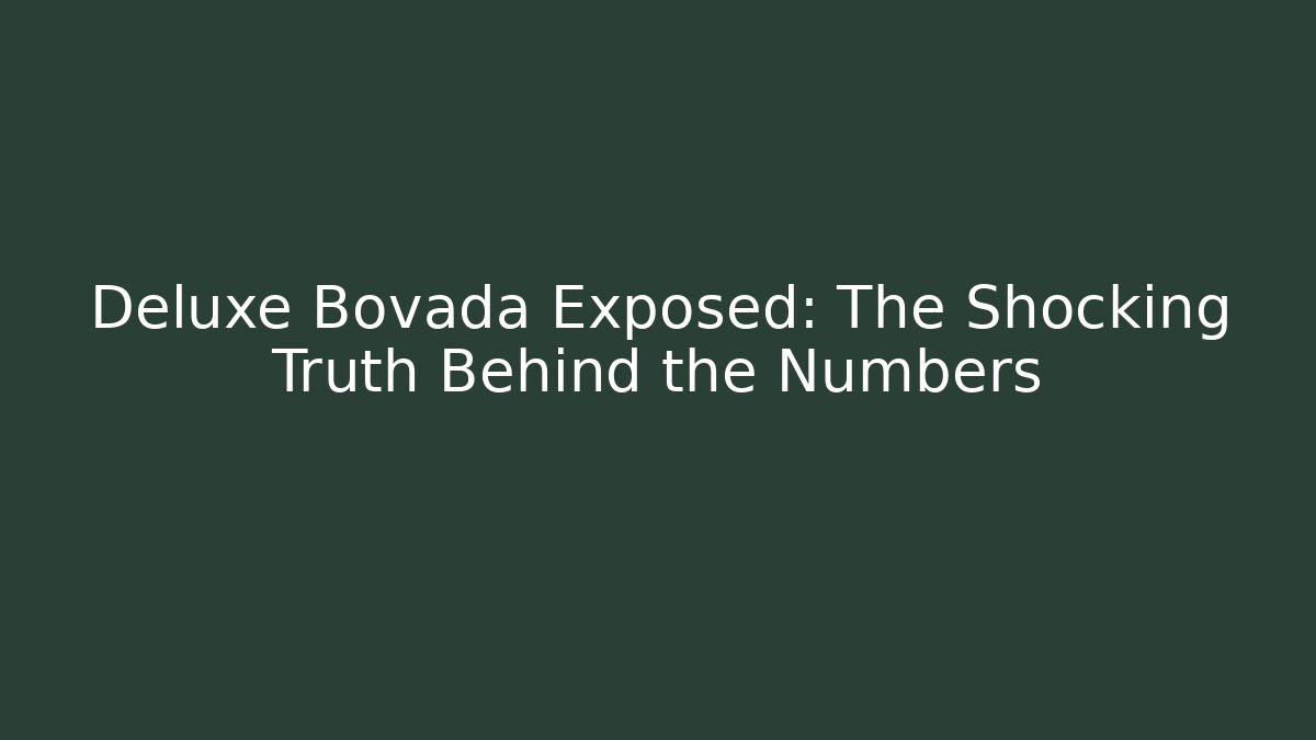Deluxe Bovada Exposed: The Shocking Truth Behind the Numbers