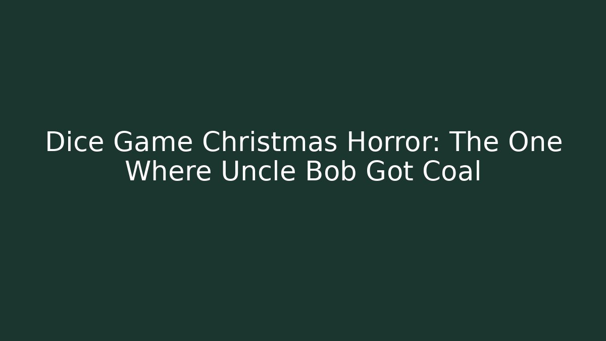 Dice Game Christmas Horror: The One Where Uncle Bob Got Coal
