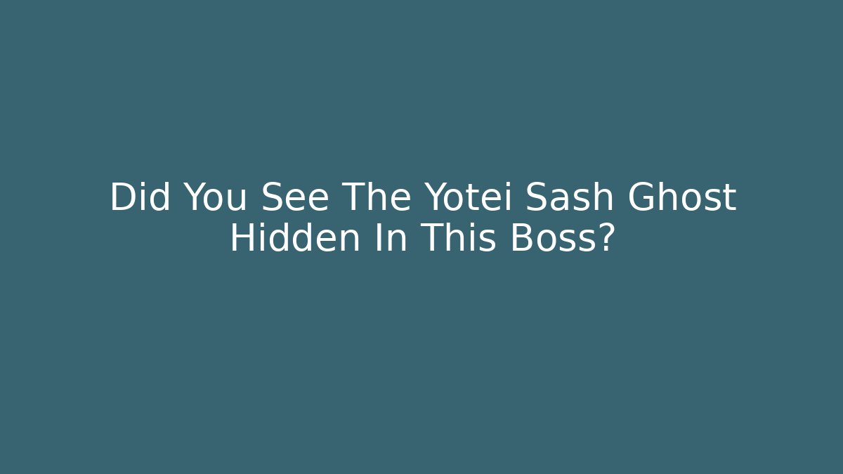 Did You See The Yotei Sash Ghost Hidden In This Boss?