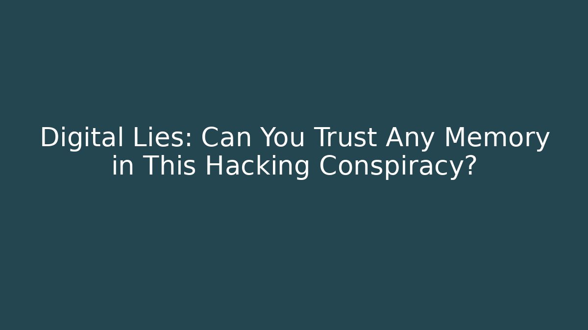Digital Lies: Can You Trust Any Memory in This Hacking Conspiracy?